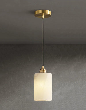 Cylindrical Alabaster Pendant Light