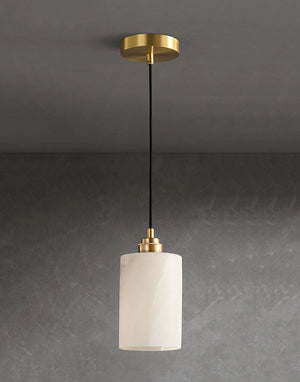 Cylindrical Alabaster Pendant Light