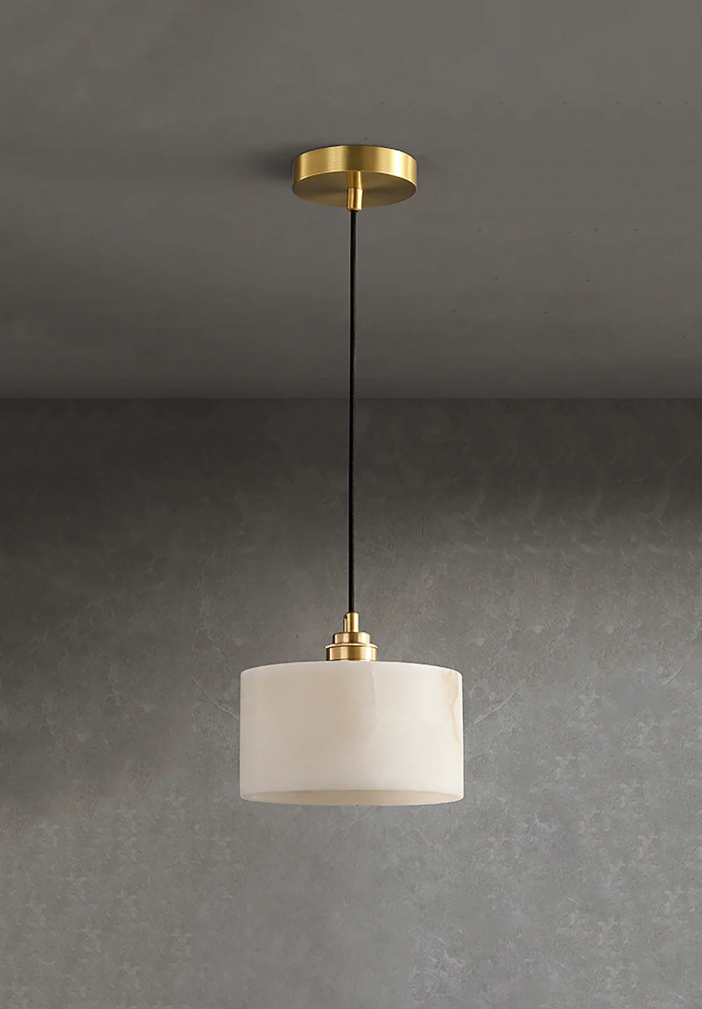 Cylindrical Alabaster Pendant Light