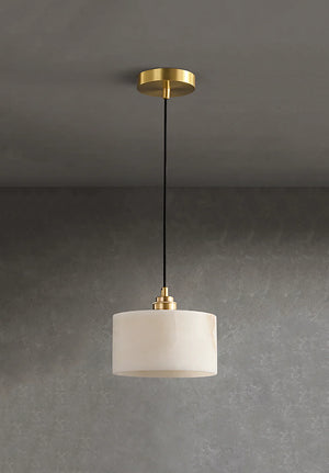 Cylindrical Alabaster Pendant Light