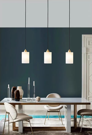 Cylindrical Alabaster Pendant Light