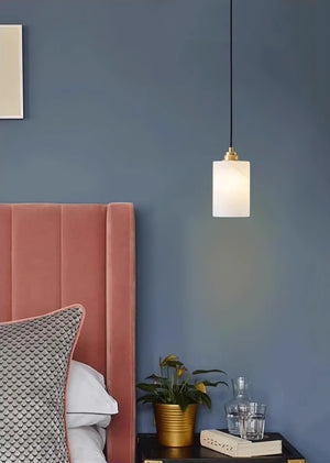 Cylindrical Alabaster Pendant Light