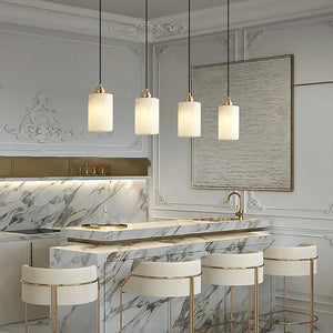 Cylindrical Alabaster Pendant Light