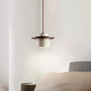 Cylindrical Stonova Duo Travertine Pendant Light