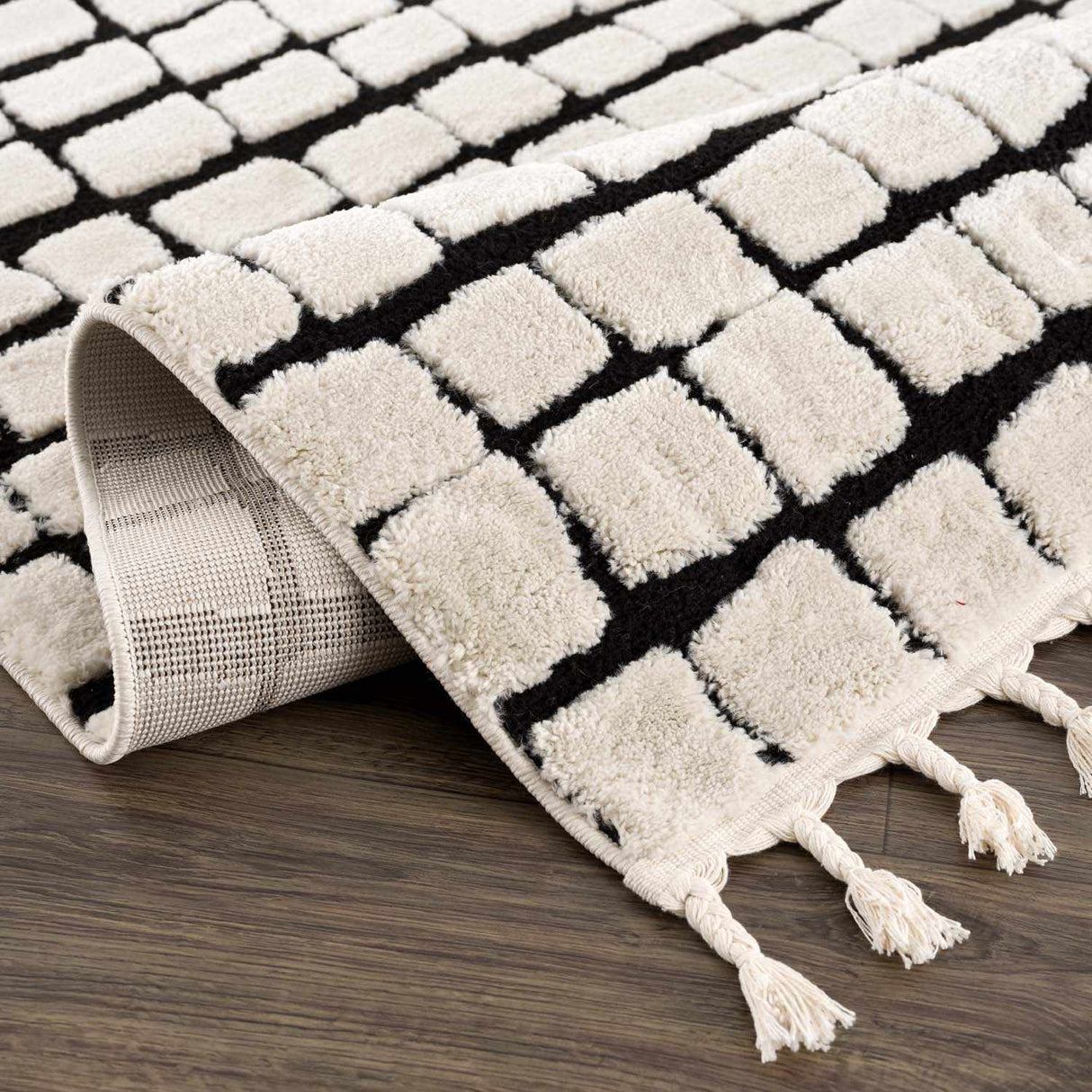 Teshi Plush Grid Area Rug - Promo