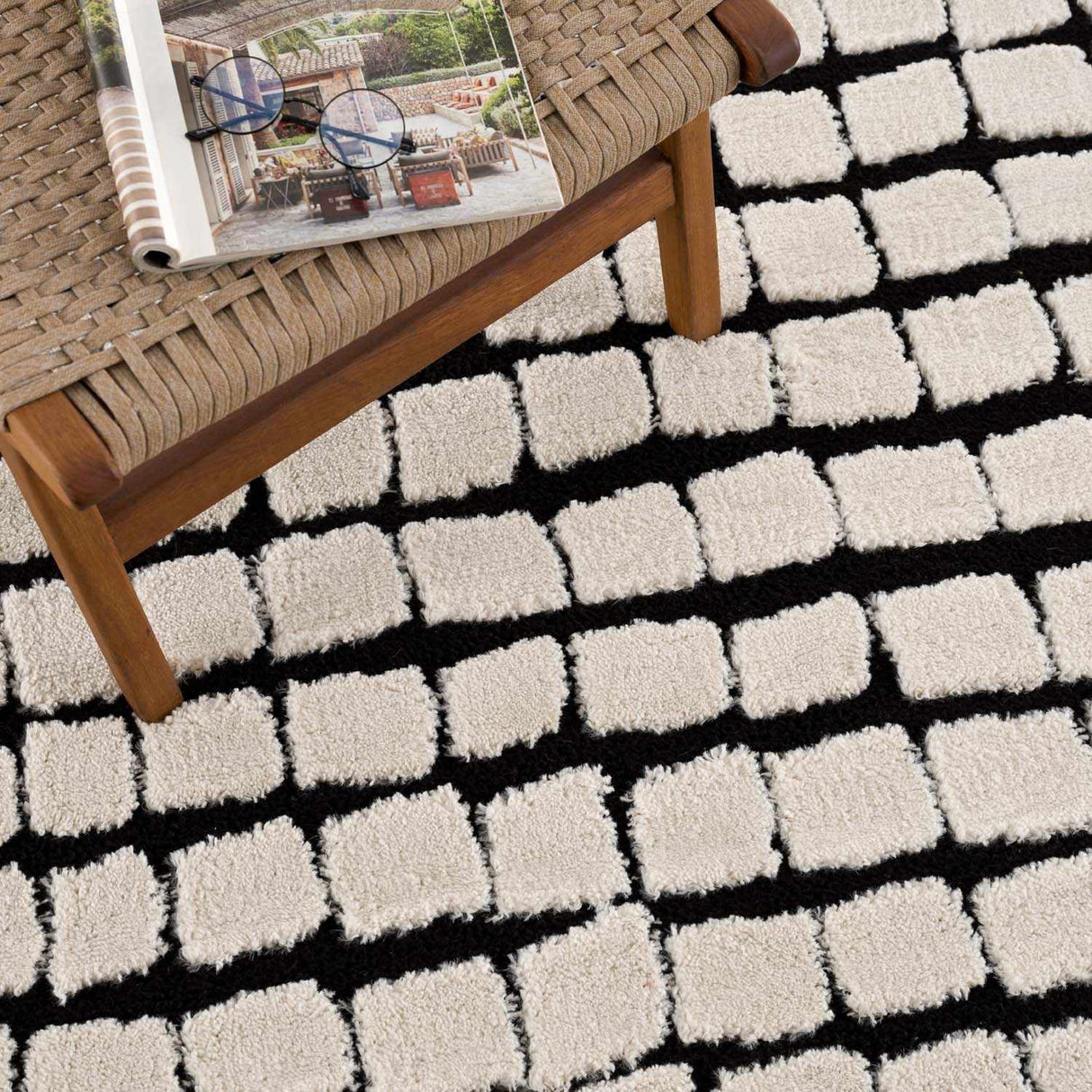 Teshi Plush Grid Area Rug - Promo
