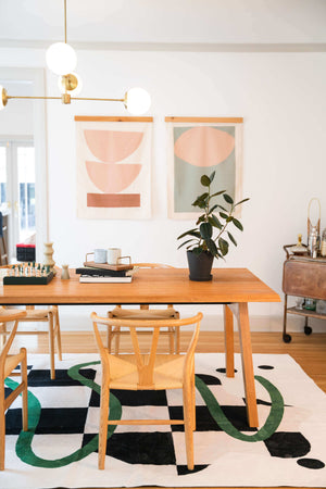 Black and White Checkered Rug