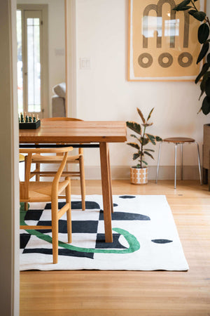 Black and White Checkered Rug