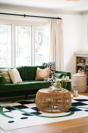 Black and White Checkered Rug