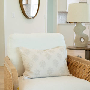 Arden Embroidered Pillow Cover | Natural | Lumbar