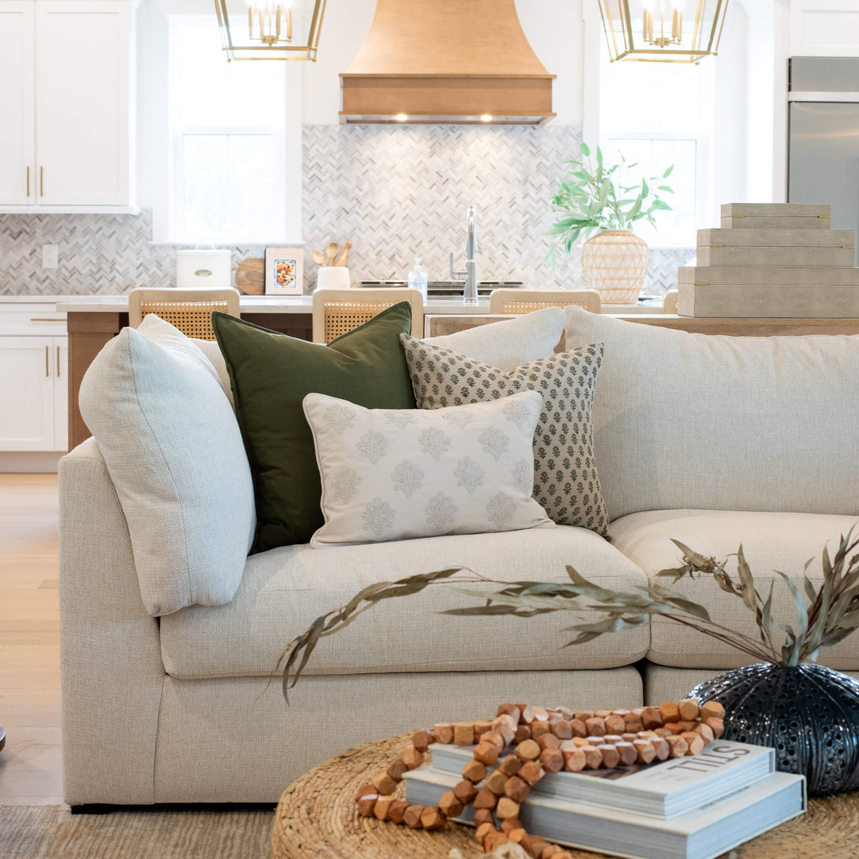 Arden Embroidered Pillow Cover | Natural | Lumbar