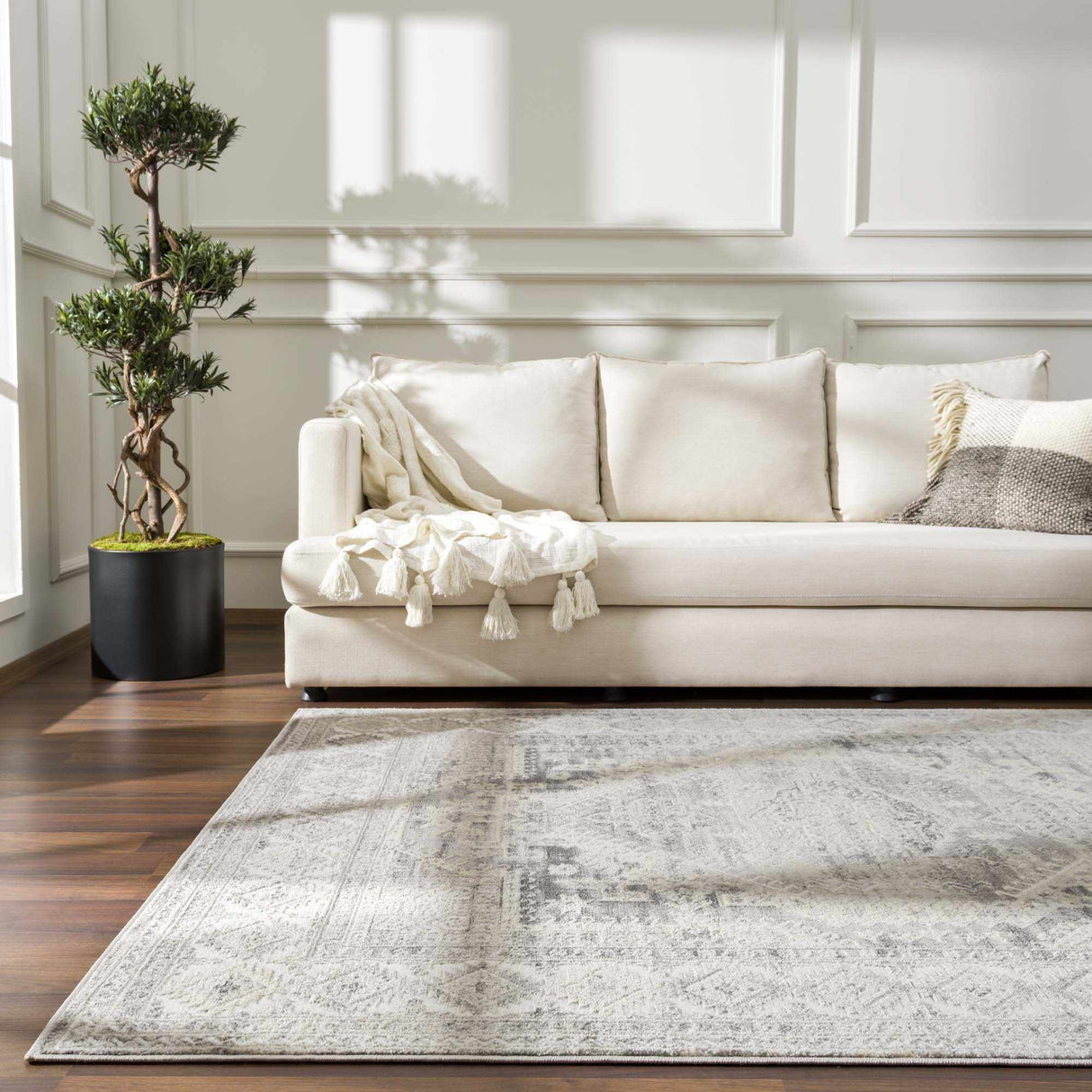 Brend Taupe Medallion Area Rug - Clearance