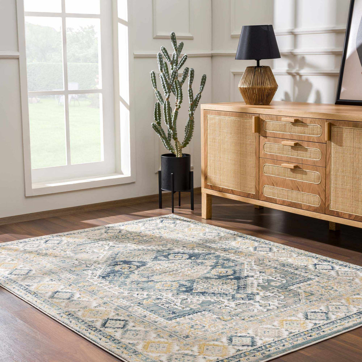 Brend Blue Medallion Area Rug - Clearance