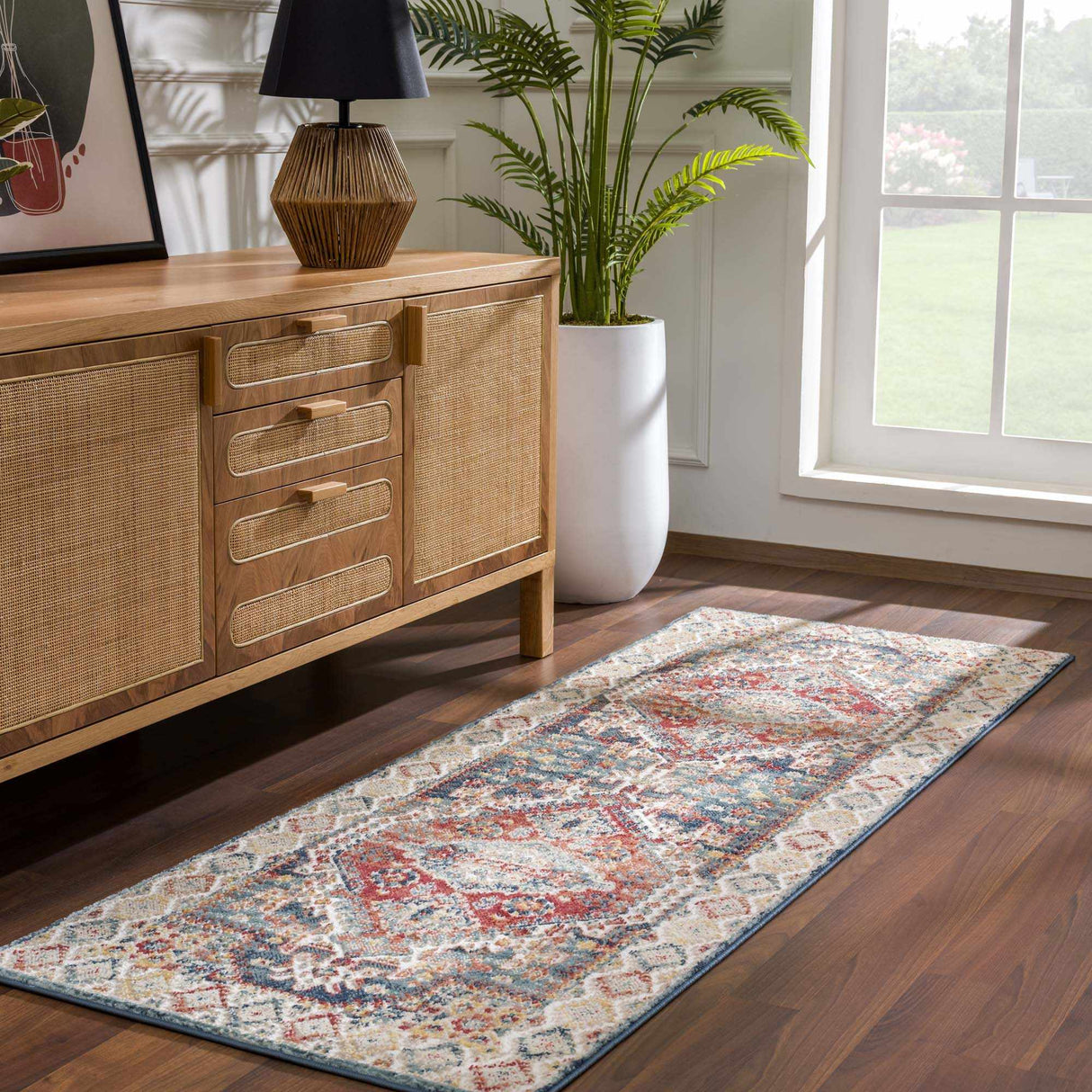 Brend Rust Medallion Area Rug - Clearance