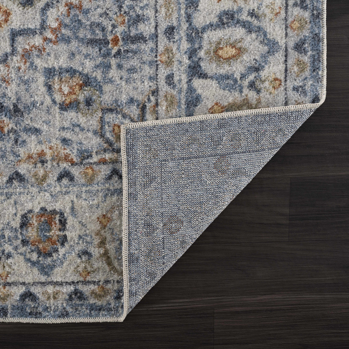 Hiti Cream&Blue Washable Rug - Clearance