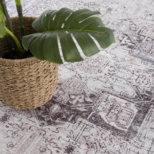 Rosman Blue&Beige  - Promo Washable Area Rug - Clearance