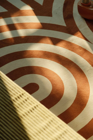 Curvy Brown Stripes Design Rug