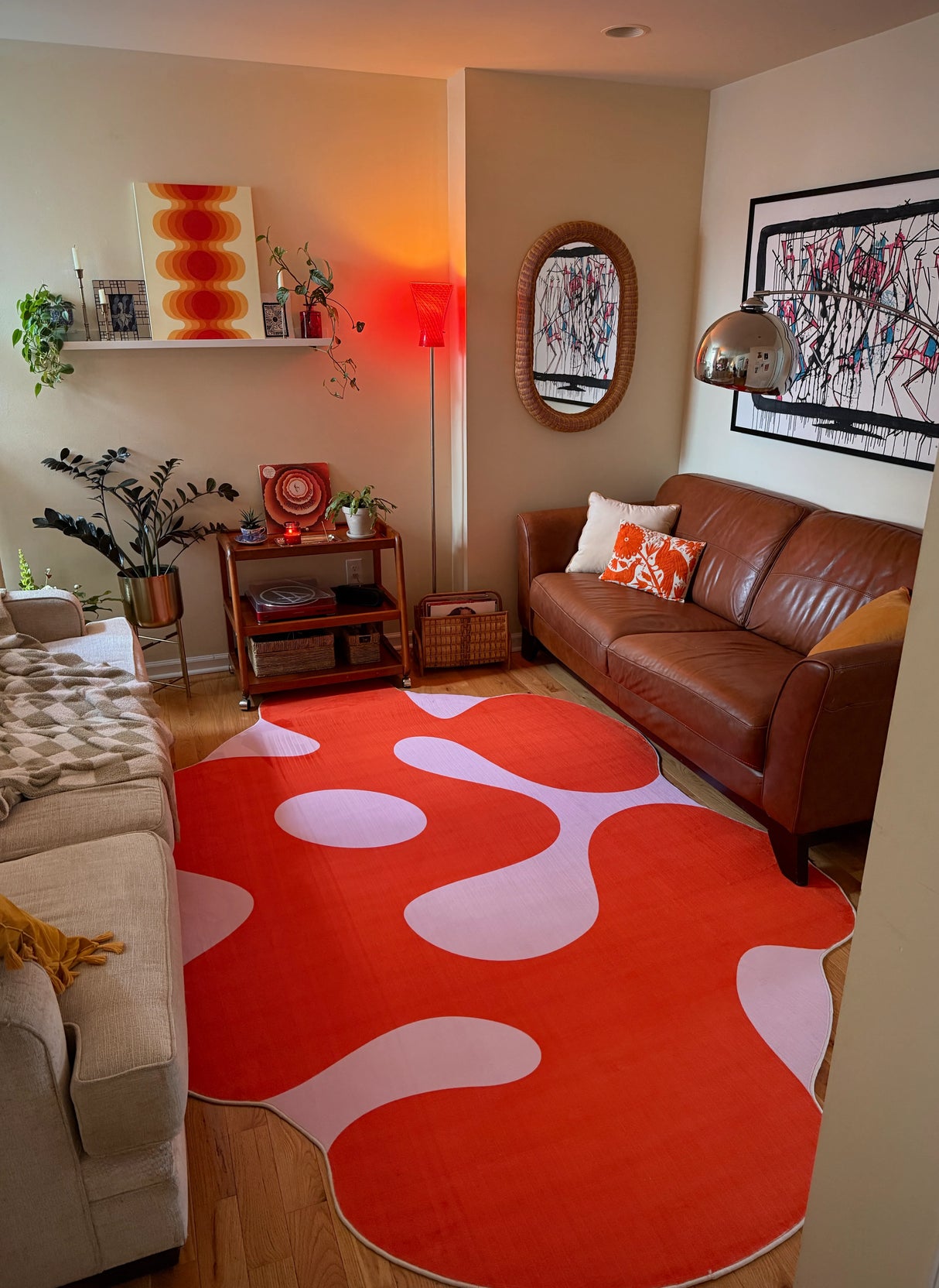 Irregular Orange Moss Design Rug by Johann Banta