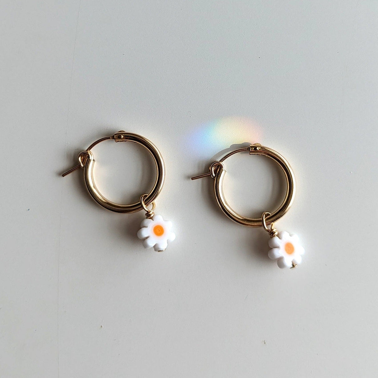 Charm Hoop Earrings | Daisies