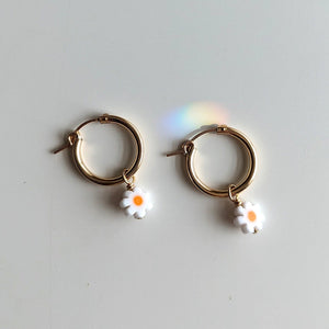 Charm Hoop Earrings | Daisies