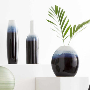 Pitfour Blue White Ceramic Vase Set
