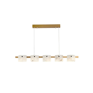 Diamond Shaped Alabaster Ring Chandelier