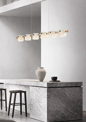 Diamond Shaped Alabaster Ring Chandelier