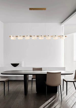 Diamond Shaped Alabaster Ring Chandelier