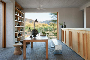 White Ghana Wool Linear Basket