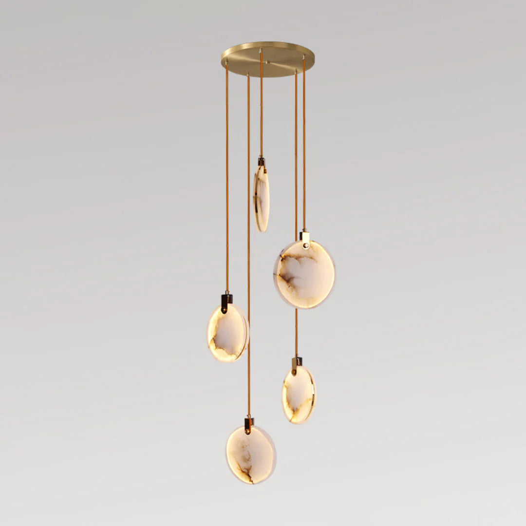 Disc Harvest Alabaster Chandelier