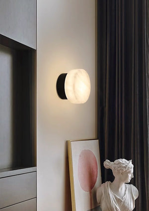 Domino A Cylindrical Alabaster Wall Light