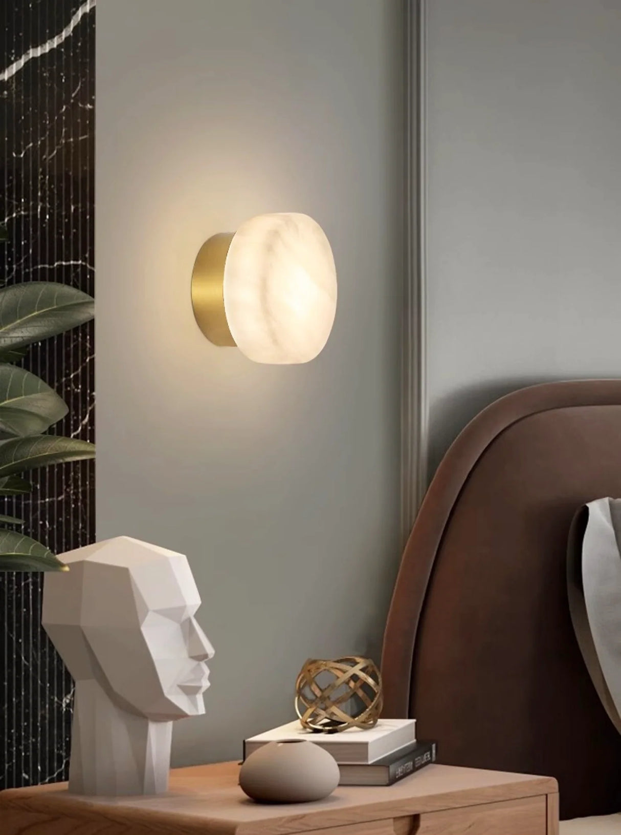 Domino A Cylindrical Alabaster Wall Light