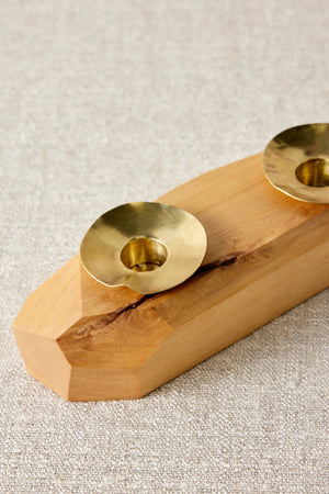 Double Wooden Incense and Candle Holder by Dor+Kie