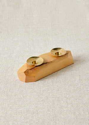 Double Wooden Incense and Candle Holder by Dor+Kie