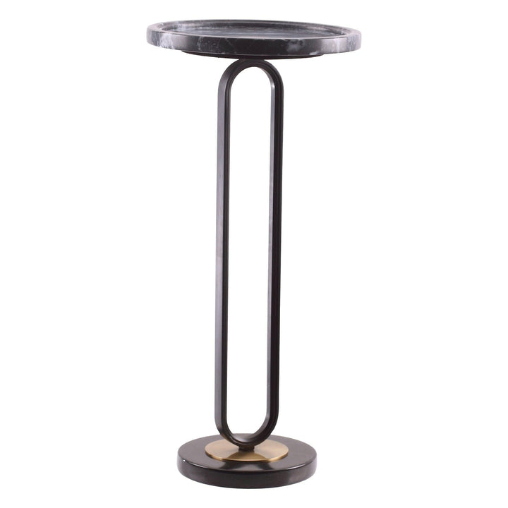 12" Black Round Side Table