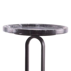 12" Black Round Side Table