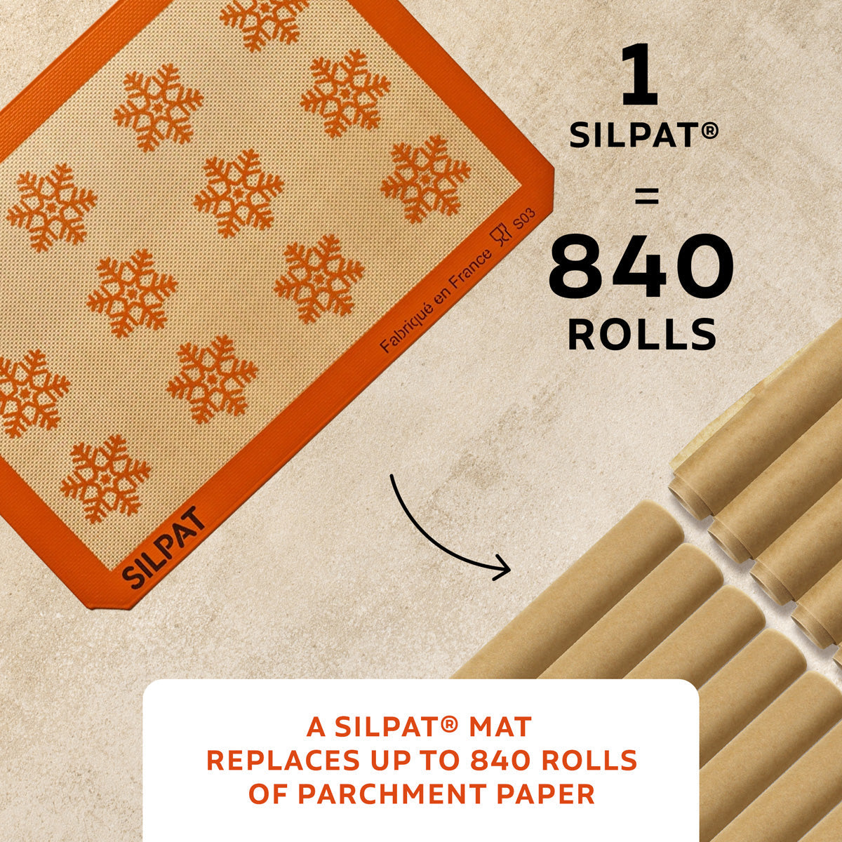 Silpat Snowflake Half Size Baking Mat - Limited Edition