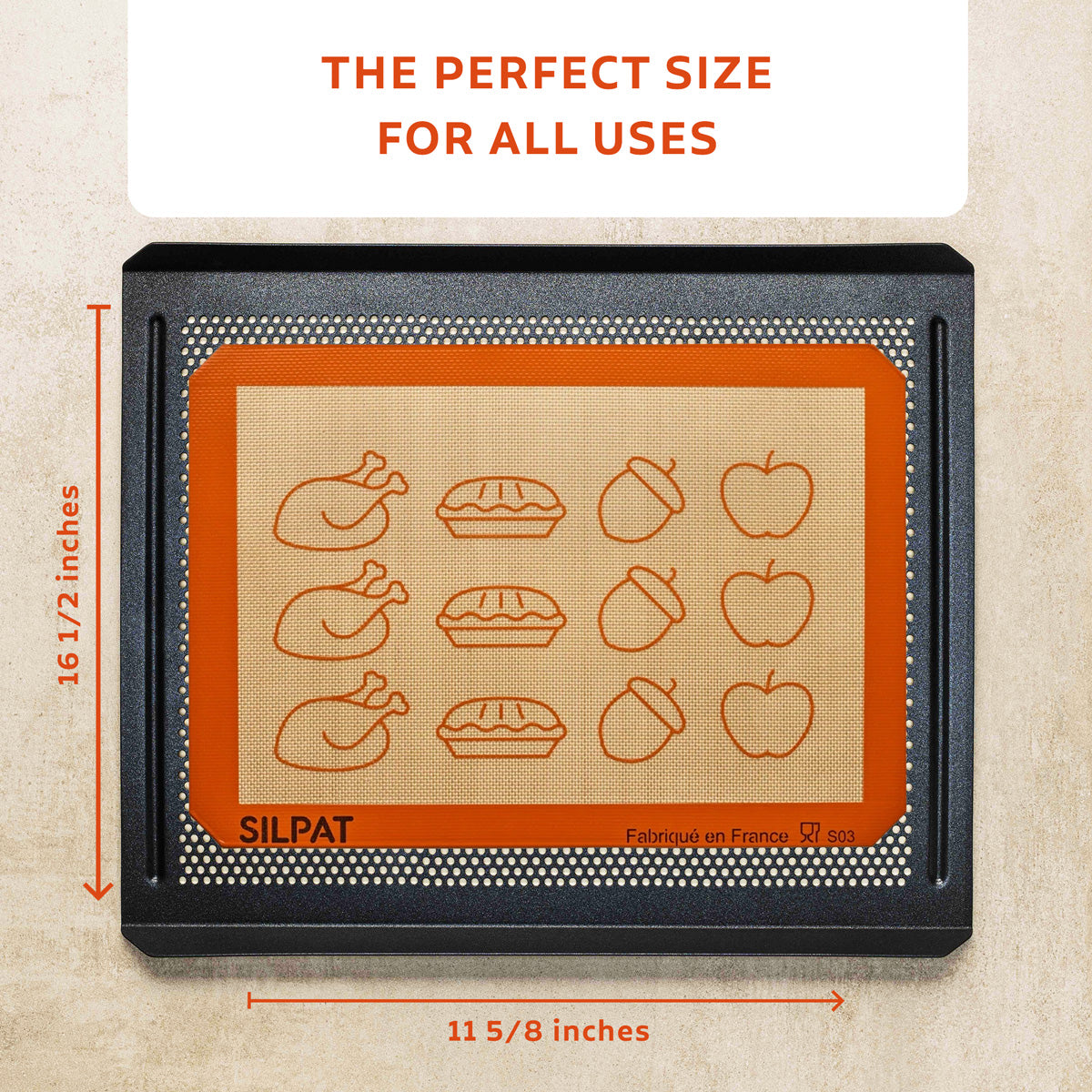 Silpat Thanksgiving Half Size Baking Mat - Limited Edition