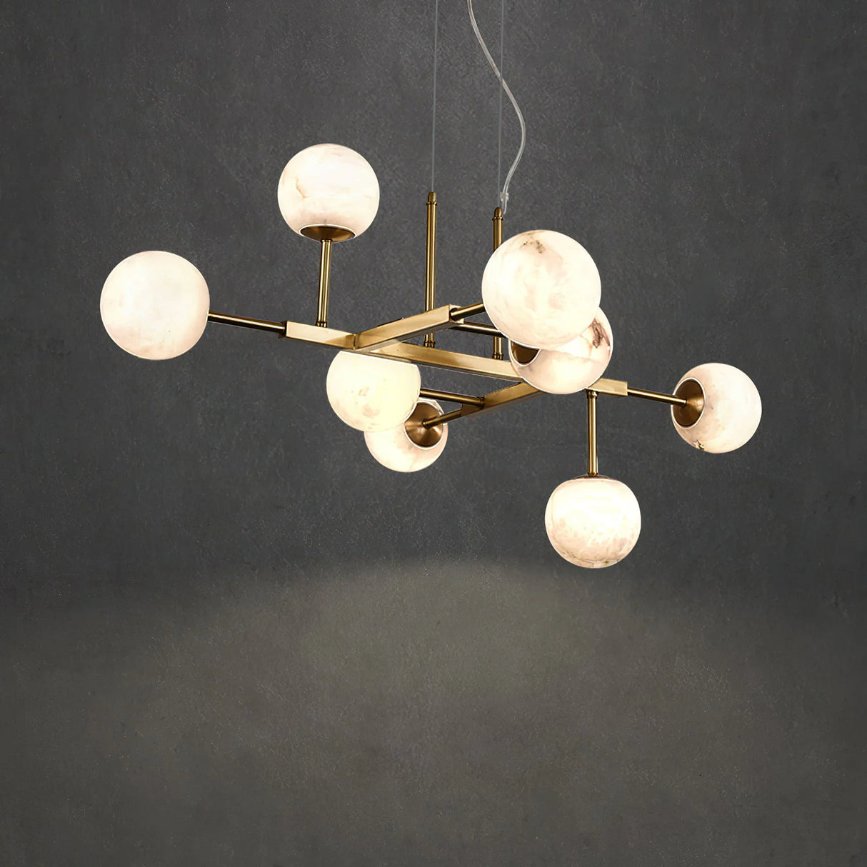 Elegant Ball Alabaster Chandelier