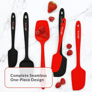 Elihome 3 Piece Silicone Spatula Set - Red