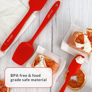 3 Piece Silicone Spatula Set - Red