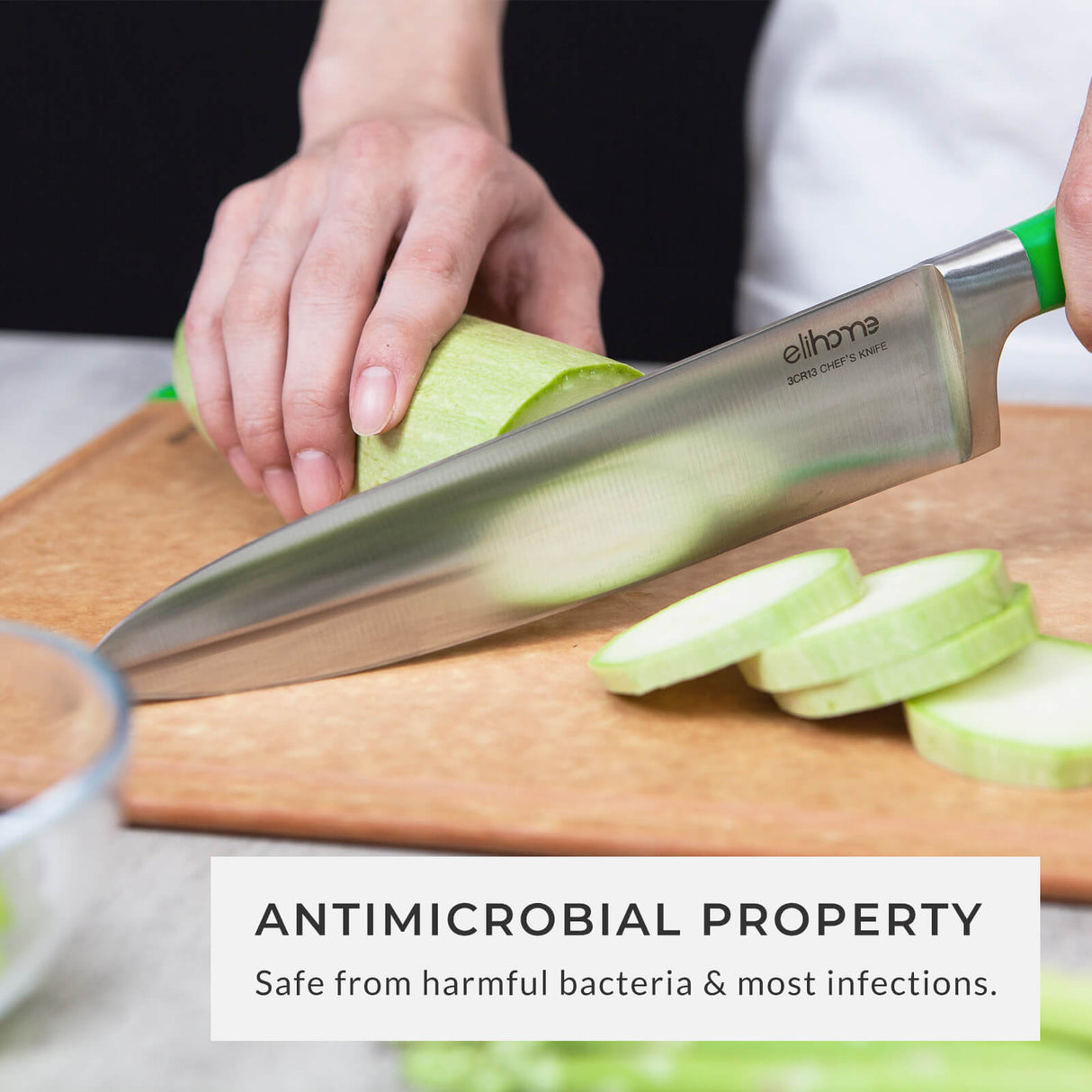 Premium Series 3 Pieces Cutting Board Set - Non Slip & Color Code (S+M+L)