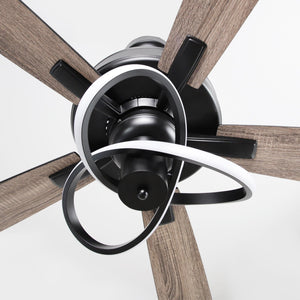 52 Inch Oregon DC Motor Modern Downrod Ceiling Fan with LED Light