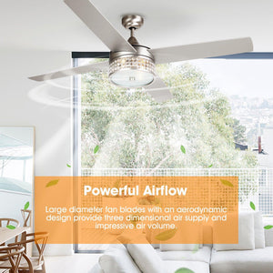 52" Cason Modern Downrod Mount Reversible Ceiling Fan with Lighting and Remote Control