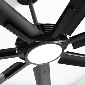 84 Inch 100 Inch Padus Black Large Size Ceiling Fan with Dimmable Lighting and Remote Control