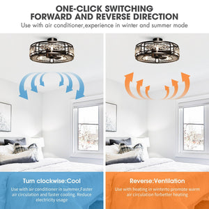 27" Wright Modern DC Motor Downrod Mount Reversible Crystal Ceiling Fan with Lighting and Remote Control