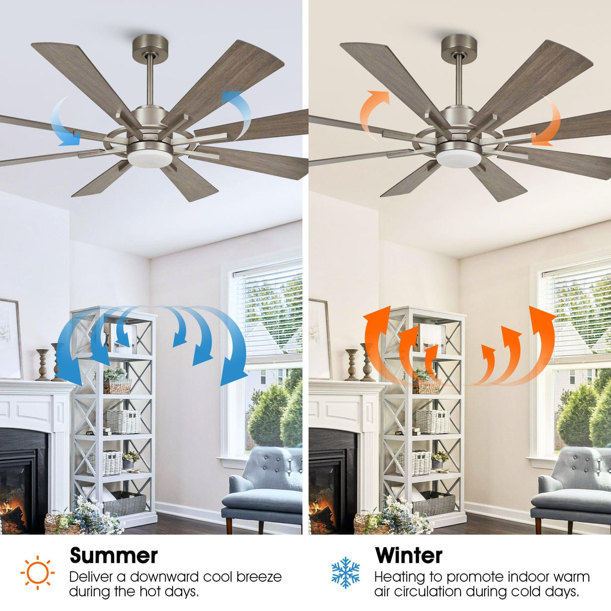 60" Oretha Windmill DC Ceiling Fan with LED Lighting