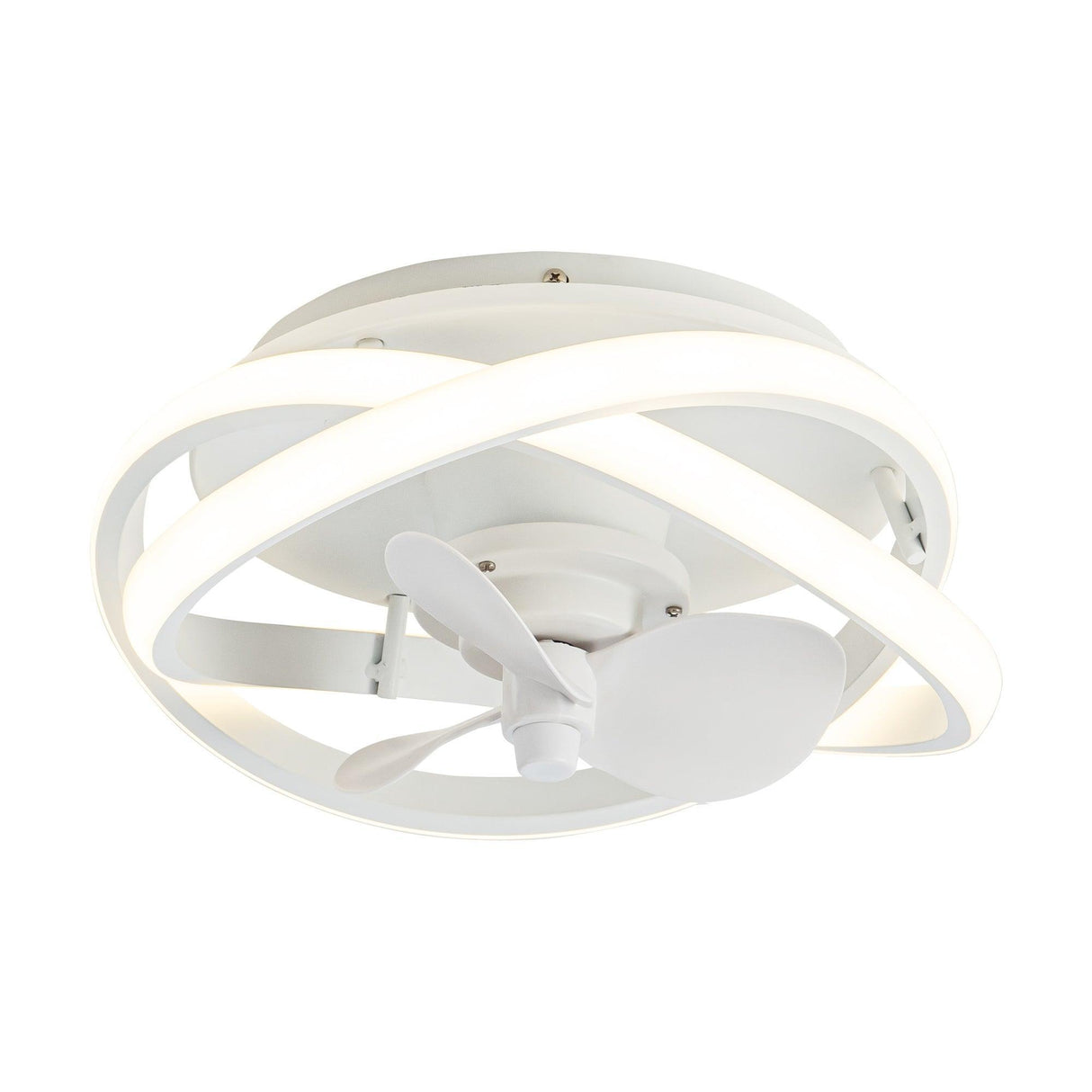 Vaczon 13" Flush Mount Caged Fan with Light and Remote Control