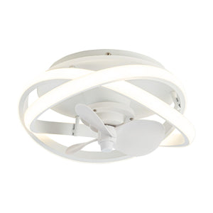 Vaczon 13" Flush Mount Caged Fan with Light and Remote Control