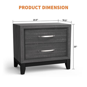 Furniture of America Lucien Modern Wood Nightstand with 2 Drawers